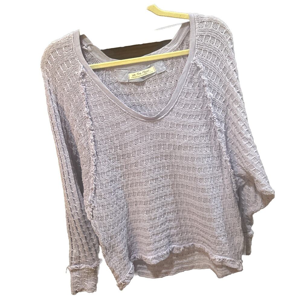 We the Free Free People Lavender Purple Thiens Hacci Raw Hem Sweater XS